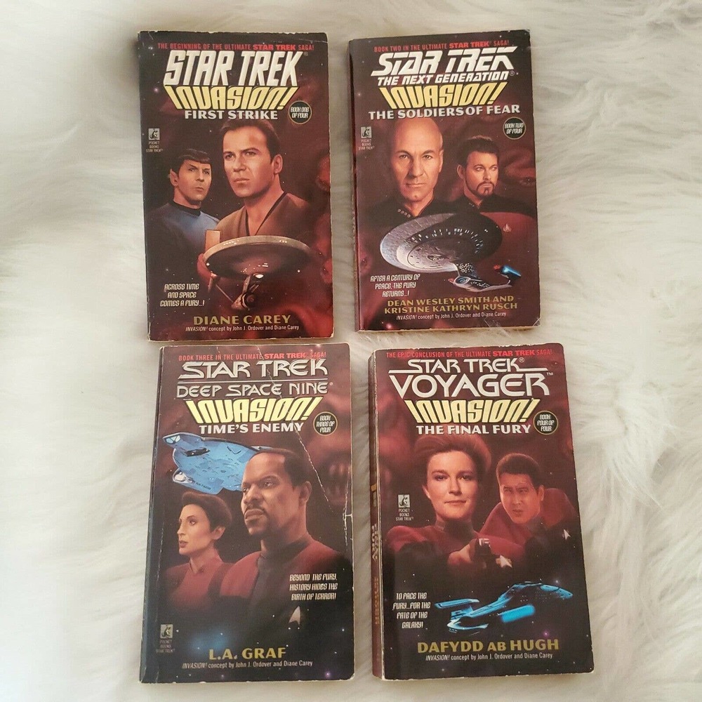 Lot of 4 Star Trek Invasion! Paperback Novels First Strike Times Enemy Books 1-4